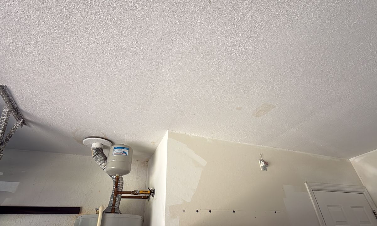 Inspection photo: Garage ceiling water stain